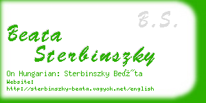 beata sterbinszky business card